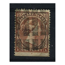 Falkland Is 1887-91 1d Brownish-claret (WMK sideways), fine used, striaght edge example. SG8