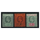 Fiji 1904-09 Wmk mult crown CA trio, fresh mtd mint. SG115-17