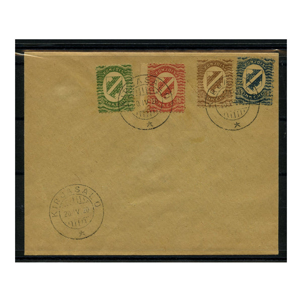 North Ingermanland 1920 5m-50m Defins, on philatelic cover from Kirfasalo to Viborg Wiipuri. SG1-4