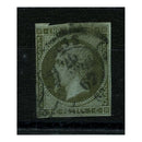 France 1853-61 1c Deep bronze-green / blue, 3 margins, good to fine used. SG43