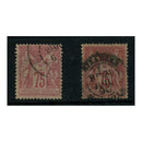 France 1885 Two shades of 50c (rose, deep rose), cds used. SG238