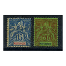 Martinique 1892 15c, 20c Definitives, mtd mint, faulty. SG38-39