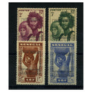 Fr Senegal 1943 Battleship Richelieu surcharges, FORGERIES, u/m, cat 2500Eur (orig). Maur8-11