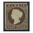 Gambia 1871-72 4d Pale brown, imperf, no wmk, good to fine mtd mint. SG2_GAMB0002MM