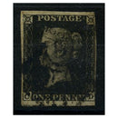 GB 1840 1d Intense-black, near 4 margin example used with black MX cancel. SG1