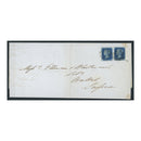 GB 1841 2 Single 2d blues, used on complete 'long' wrapper sent from Canterbury, tied. SG5