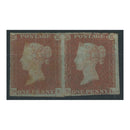 GB 1841 1d Red-brown, horiz pair, just 4 margins, mtd mint. SG8