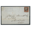 GB 1842 1d Orange-brown (pl 20), 3 margins, black Norwich MX used on entire to Rochester. SG12