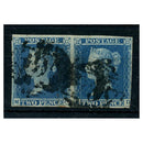 GB 1841-51 2d Deep full-blue, horiz pair, 3 margins, good to fine used. SG15_GB0015U2