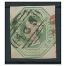 GB 1847-54 1/- Pale-green, 2, near 3 margins, fine used, good embossing. SG54