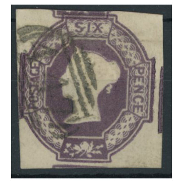 GB 1847-54 6d Purple, 4 margins, wmk inverted & reversed, fine used. SG60wk