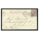 GB 1860 6d Lilac (cut down wing marginal) used on cover from Shrewsbury to Jalna, mil interest. SG68