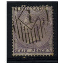 GB 1858-59 6d Deep-lilac, emblems, used with experimental Charles Rideout No.1 cancel. SG69