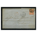 GB 1865 4d Pale-red, on cover to Bordeaux w red 'PD' mark, from BB&T (Barclays forerunner). SG80