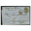 GB 1874 6d Grey (pl 12), used on cover from Newcastle to Civita Vecchi via Belgium. SG125