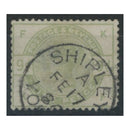 GB 1883 9d Dull-green, wmk inverted, fine cds used - a rare variety of a good stamp. SG195wi