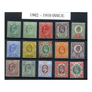 GB 1902-10 KEVII basic definitive set to 1/-, u/m. SG215-59 [range]