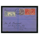 GB 1911 1d Pale-carmine, die A, on registered FDC with Vic & KEVII definitives, minor tone. SG328