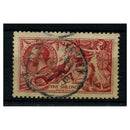 GB 1915 5/- Bright-carmine, DLR, fine used with 'Guernsey' cds. SG409