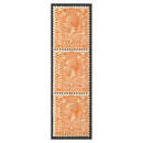 GB 1924-26 2d Orange, die II, wmk inverted, vert strip of 3, lightly mtd mint / u/m. SG421wi