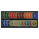 GB 1937-47 Dark colours definitive set, norm / wmk sideways / wmk inverted, cds used. SG462-66wi