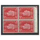 GB 1938 1d Scarlet, wmk sideways booklet cylinder pane of 4, u/m, scarce. SG463ab