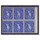 GB 1960 1d Ultramarine, broad band right, green phosphor pane of 6, u/m. SB40, SG611