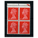 GB 1969 4d Marginal block of 4, imperf top margin, u/m. SG733var