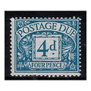 GB 1968-69 4d Blue, with large-format, PVA gum, 1 of 16 known, u/m. SGD71