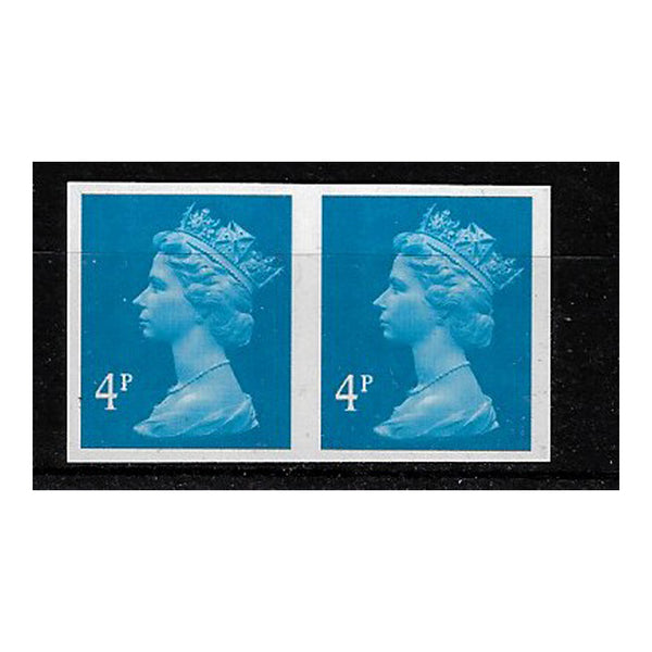 GB 1993 4p New-blue, imperf horizontal pair, u/m, cat. £2200. SGY1669a