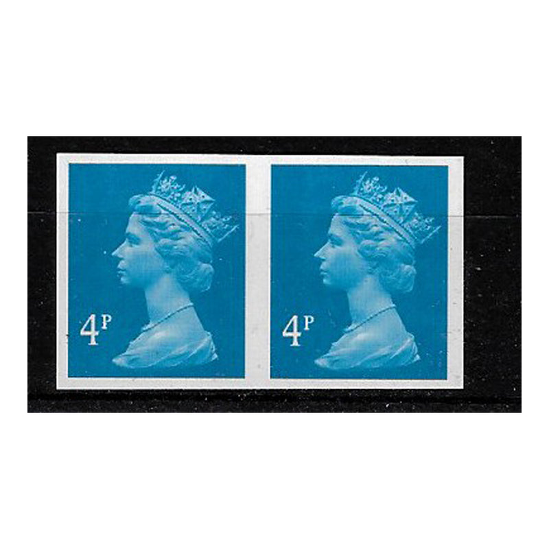 GB 1993 4p New-blue, imperf horizontal pair, u/m, cat. £2200. SGY1669a