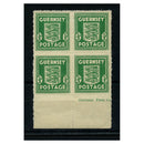 Guernsey 1941-44 1/2d Emerald-green, part imprint block of 4, u/m. SG1a
