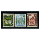 Jethou 1960 1-1/2d & 4d (x2) Imperf trials in colours other than issued, u/m. J1 & J2(x2)