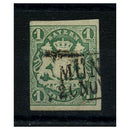 Bavaria 1867-69 1k Blue-green, 3 margins, fine used. SG36