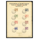 Germany 1936 Olympics, used with special Kiel cancels on event souvenir, some edge dings. SG606-13