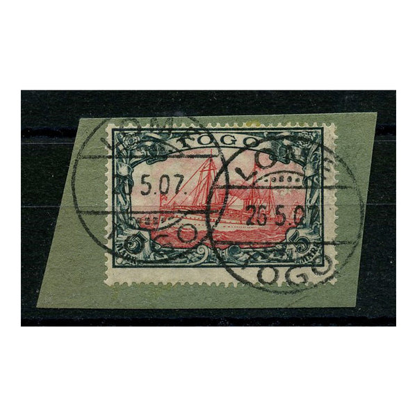 1900 5m Carmine & black Yacht definitive, fine used on tidy fragment, SGG19