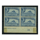 Gibraltar 1938-51 3d light blue, Perf 13½, plate block of 4, mtd mint, some gum tone. SG125