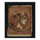 Greece 1862-67 1l Chocolate-brown (2nd Athens pnt), 3 margins, cds used. SG16
