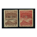 N Epirus 1914-15 1l, 10l Double ovpt, one inverted, fresh mtd mint, minor daults. SG59c+63a vars