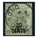 Hong Kong 1891 20c Definitive surcharge, fine cds used. SG45a_HONG0045AU