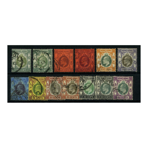 Hong Kong 1904-06 Definitive short set to 50c, inc various pprs, some both, cds used. SG77-85, etc_HONG0077USA