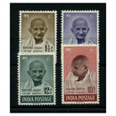 India 1948 Ghandi set to 10r, lightly mtd mint. SG305-08
