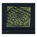 Papal States 1852-64 2b Black on greenish-white, good to fine used. SG13
