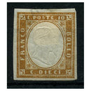 Sardinia 1862-63 10c Orange-brown, 4 margin example, fine cds used. SG39