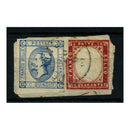 Italy 1863 Small fragment bearing an Italian / Sardinian mixed franking, tied with cds. Italy SG7_ITAL0007U2FR