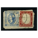 Italy 1863 Small fragment bearing an Italian / Sardinian mixed franking, tied with cds. Italy SG7