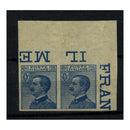 Italy 1908 25c Blue, imperf corner marginal pair, mtd mint. SG77a