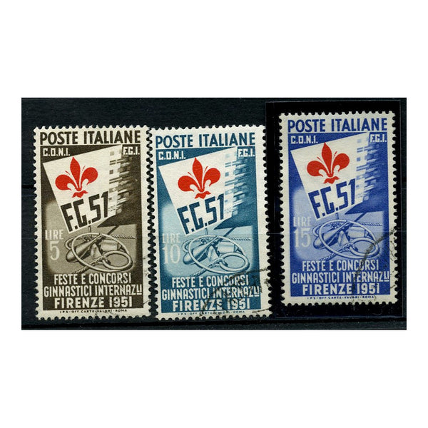 Italy 1951 International Gymnastic Festival, fine cto used. SG787-89