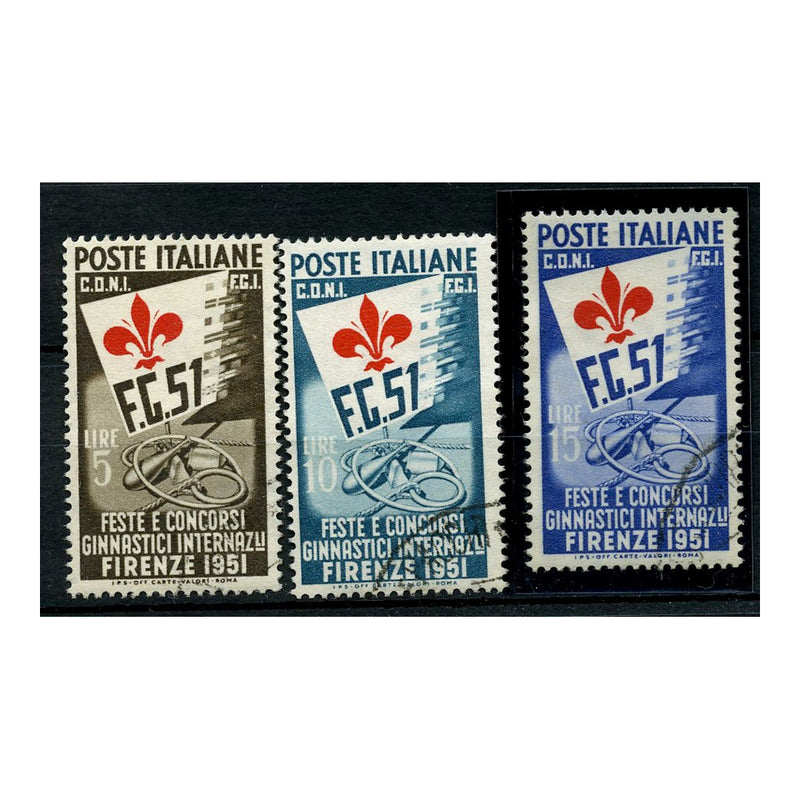 Italy 1951 International Gymnastic Festival, fine cto used. SG787-89
