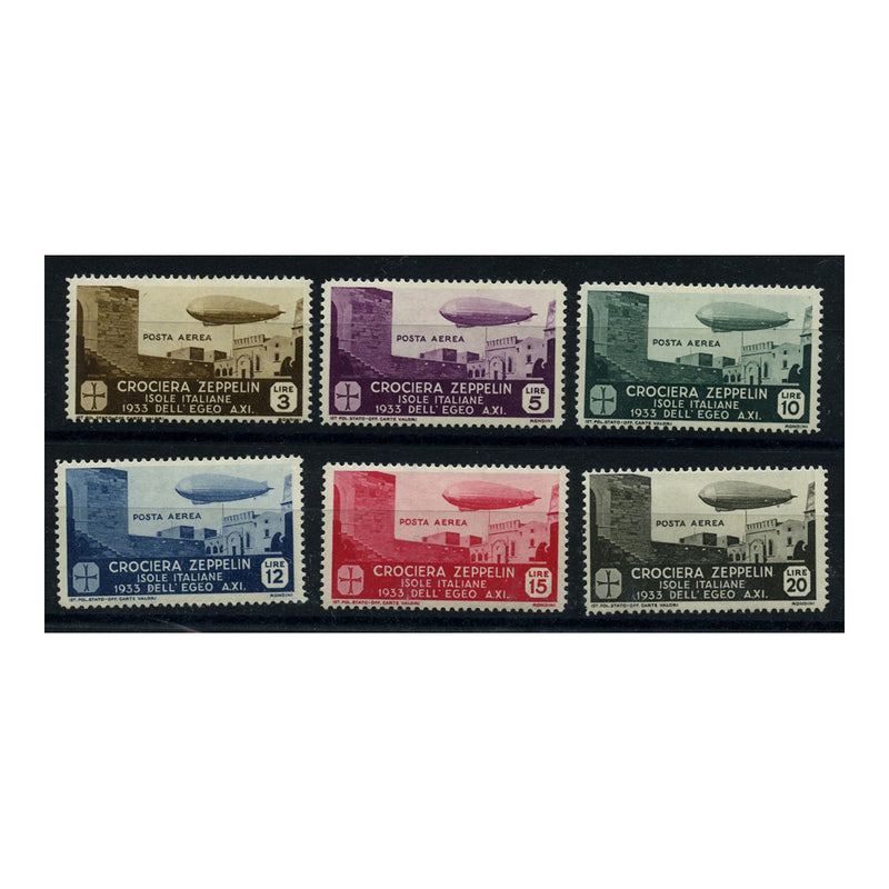 Dodecanese Is 1933 Zeppelin set, lightly mtd mint. SG116-21